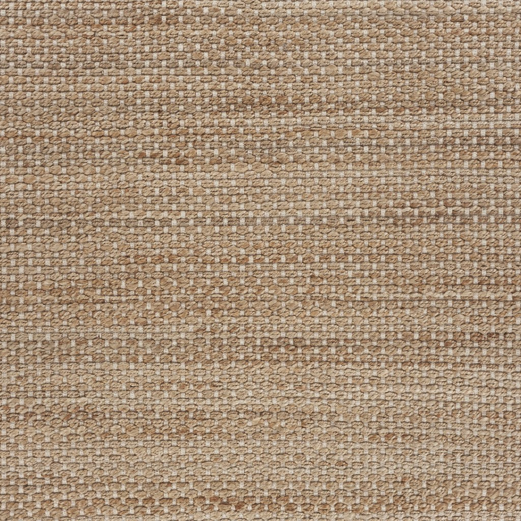 5’ x 8’ Tan and White Detailed Woven Area Rug