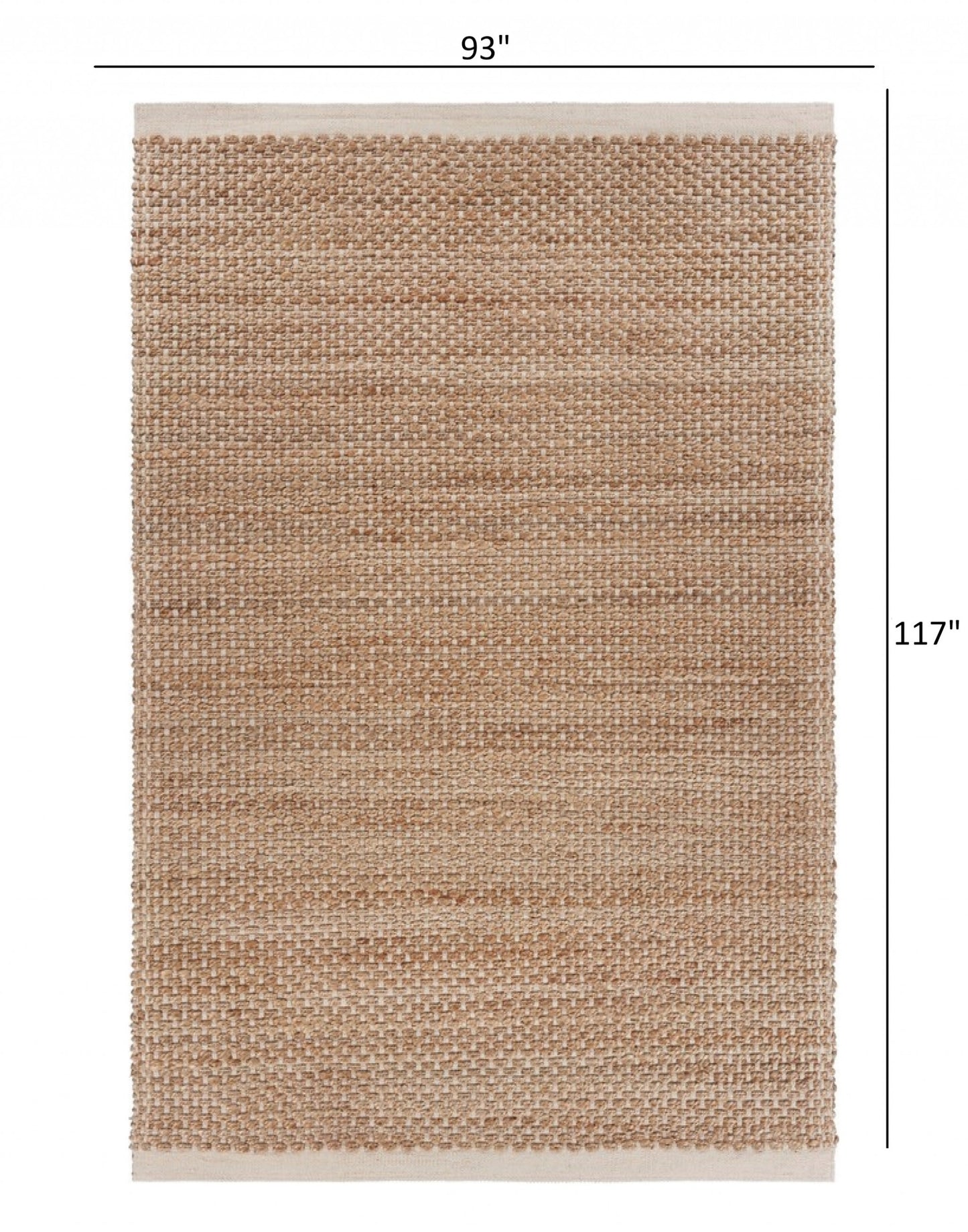 5’ x 8’ Tan and White Detailed Woven Area Rug