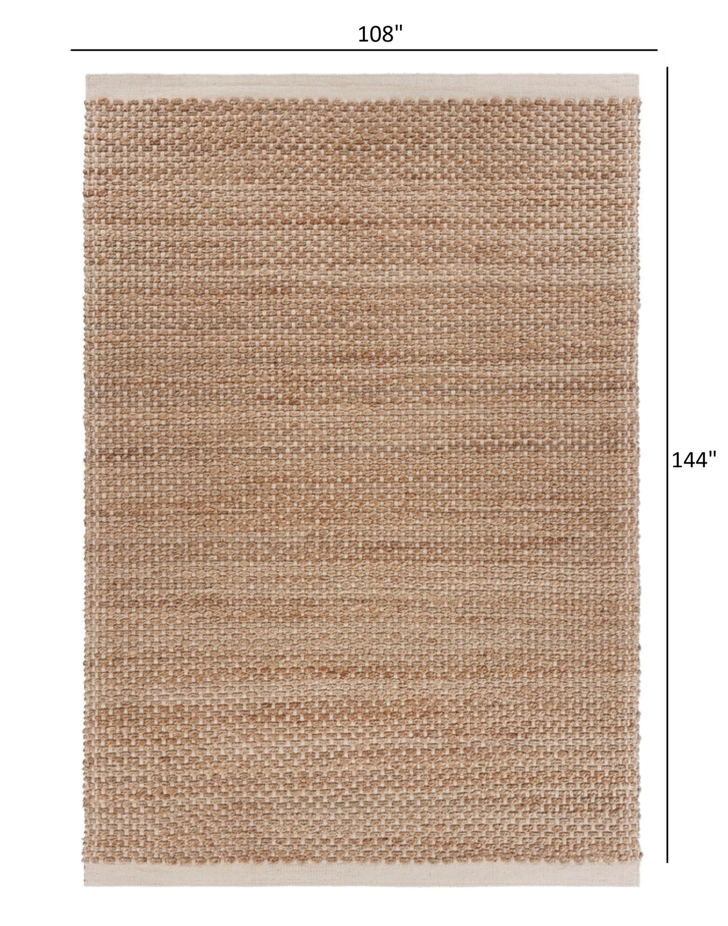 5’ x 8’ Tan and White Detailed Woven Area Rug