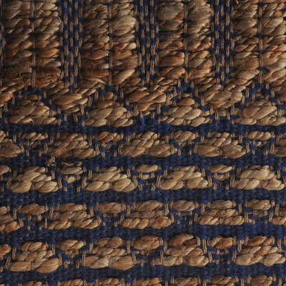 5’ x 8’ Tan and Blue Detailed Lattice Area Rug