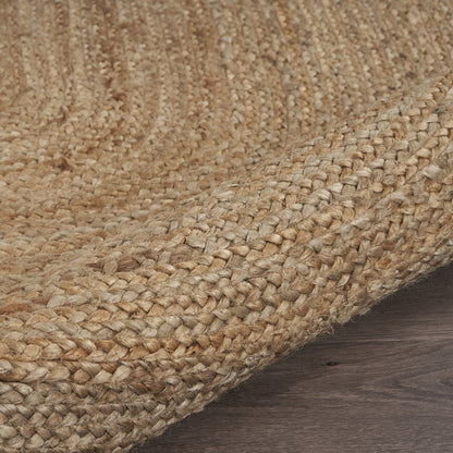 7’ Natural Toned Oval Shaped Area Rug