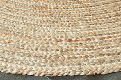 7’ Brown Oval Shaped Jute Area Rug