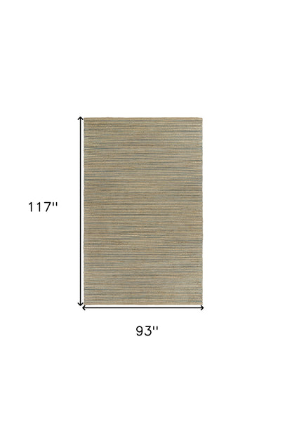 5’ x 8’ Tan and Blue Undertone Striated Area Rug