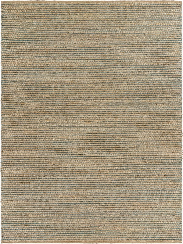 5’ x 8’ Tan and Blue Undertone Striated Area Rug