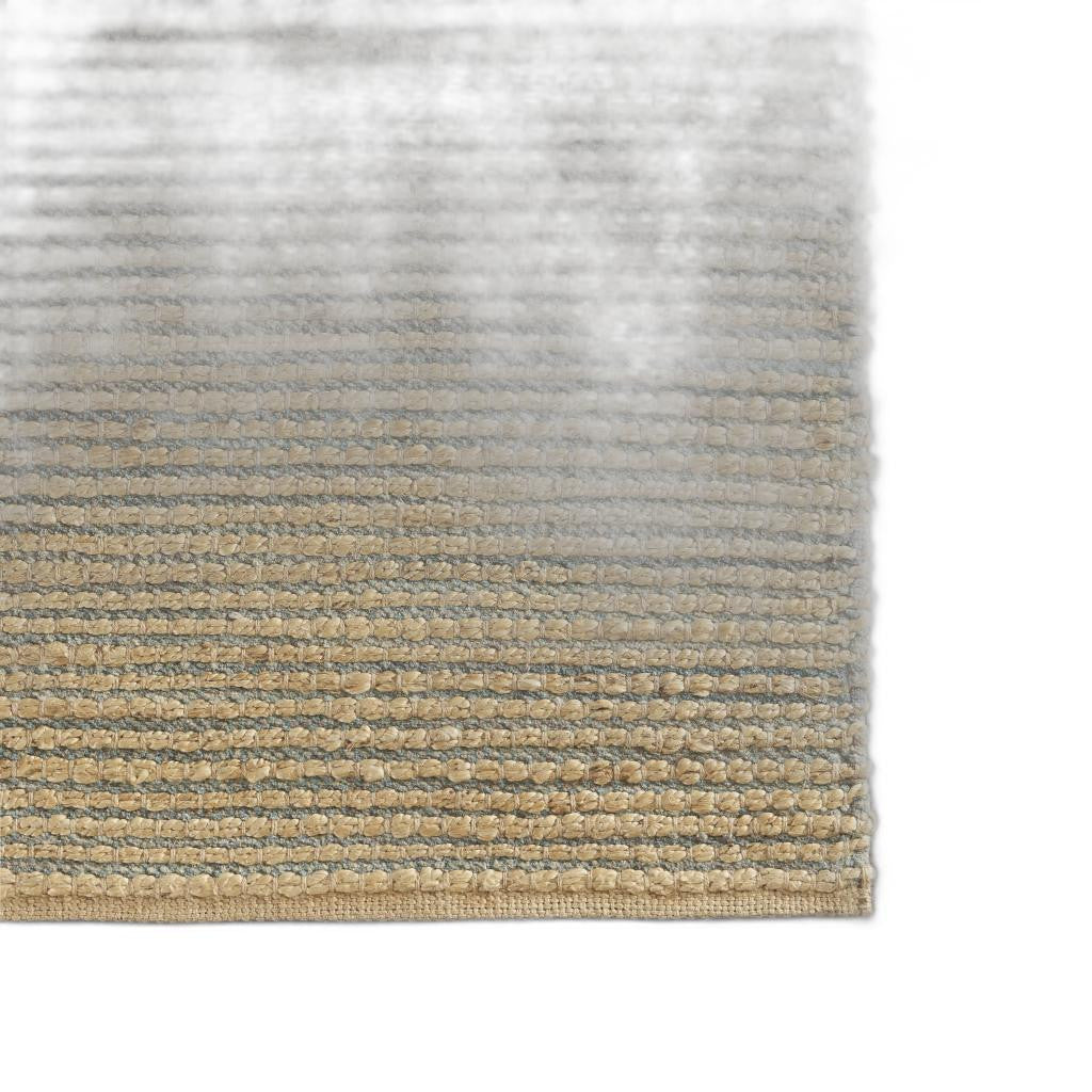 5’ x 8’ Tan and Blue Undertone Striated Area Rug