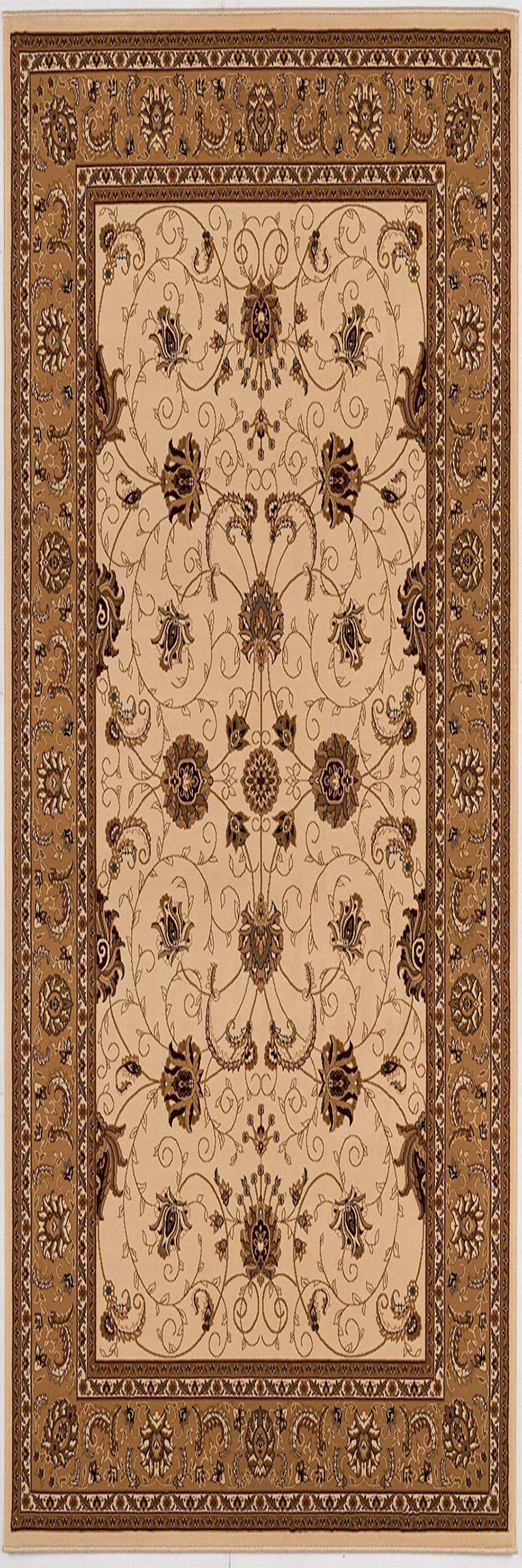 13' Runner Beige and Ivory Oriental Power Loom Runner Rug - 0.6" (L) x 156.0" (W) x 32.0" (H)