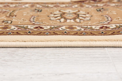 4’ x 6’ Cream and Tan Ornate Border Area Rug