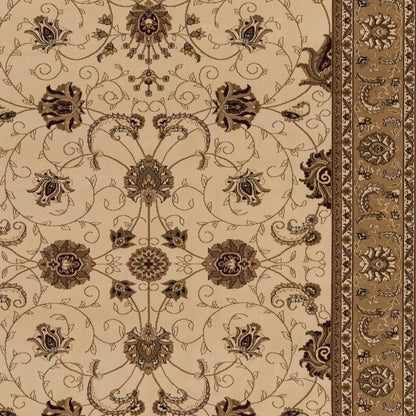 4’ x 6’ Cream and Tan Ornate Border Area Rug