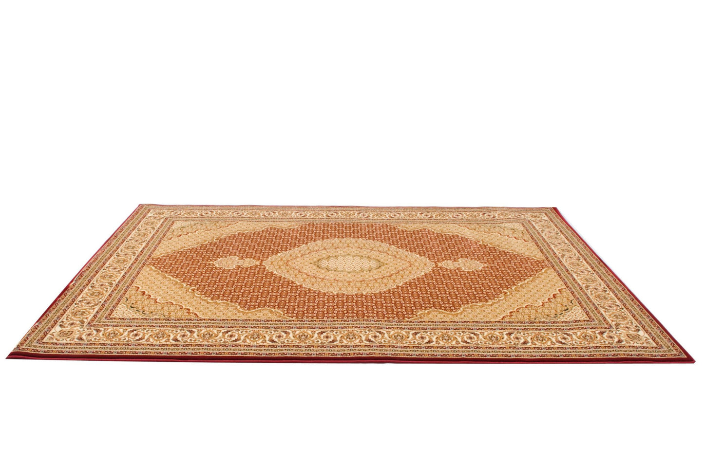 2’ x 10’ Red and Beige Medallion Runner Rug