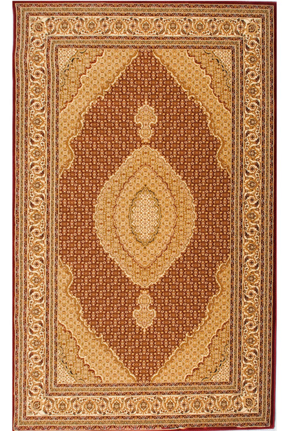 2’ x 10’ Red and Beige Medallion Runner Rug