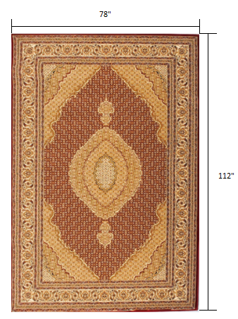 2’ x 10’ Red and Beige Medallion Runner Rug