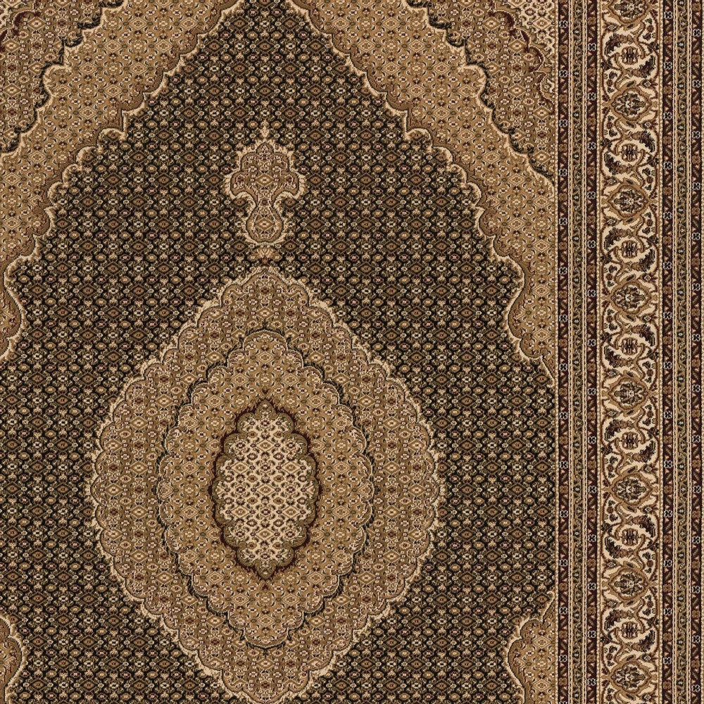 4’ x 6’ Black and Beige Medallion Area Rug