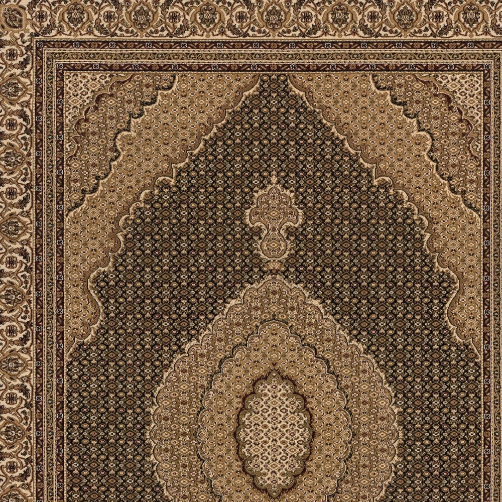 4’ x 6’ Black and Beige Medallion Area Rug