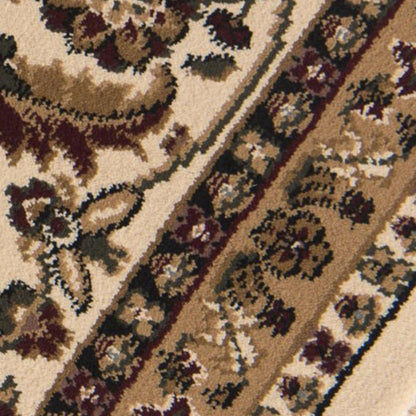 10' Runner Beige and Black Oriental Power Loom Runner Rug