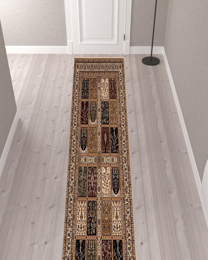 2’ x 10’ Cream Traditional Decorative Runner Rug