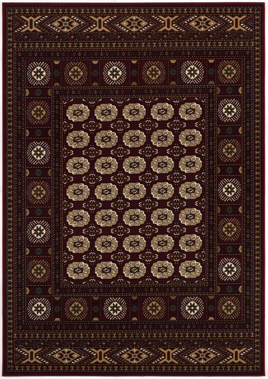 2’ x 10’ Red Eclectic Geometric Pattern Runner Rug