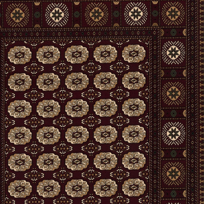 2’ x 10’ Red Eclectic Geometric Pattern Runner Rug