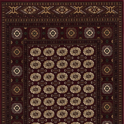 2’ x 10’ Red Eclectic Geometric Pattern Runner Rug