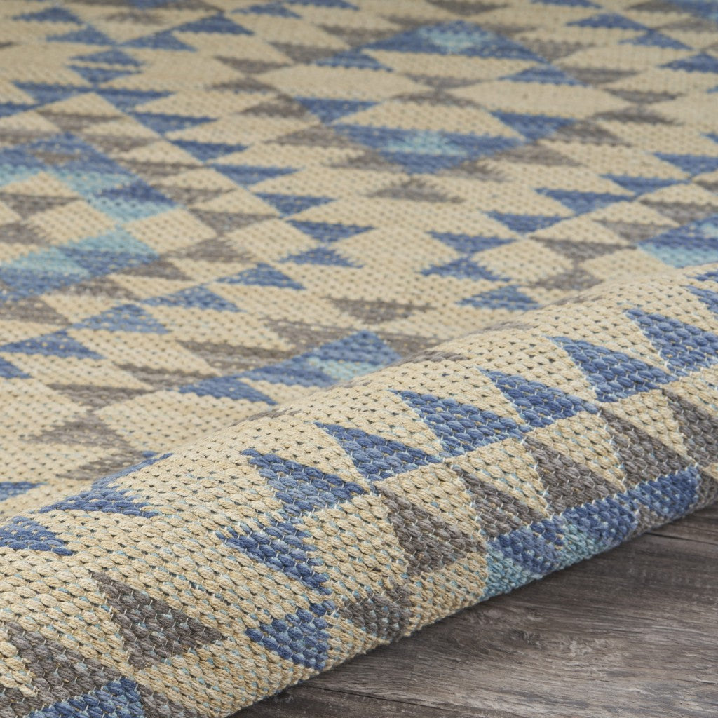 3’ x 5’ Blue Decorative Lattice Area Rug