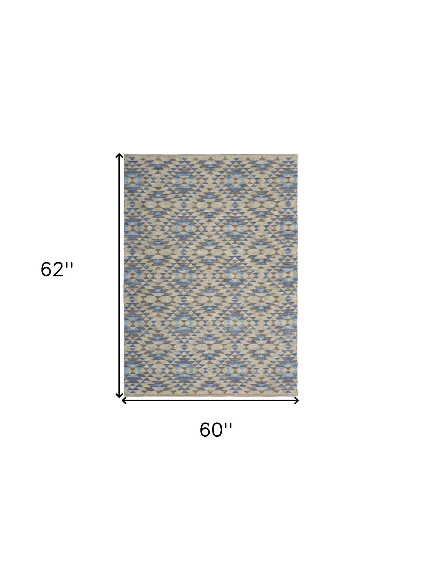 3’ x 5’ Blue Decorative Lattice Area Rug