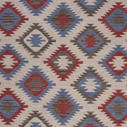 3’ x 5’ Red and Blue Geometric Diamonds Area Rug