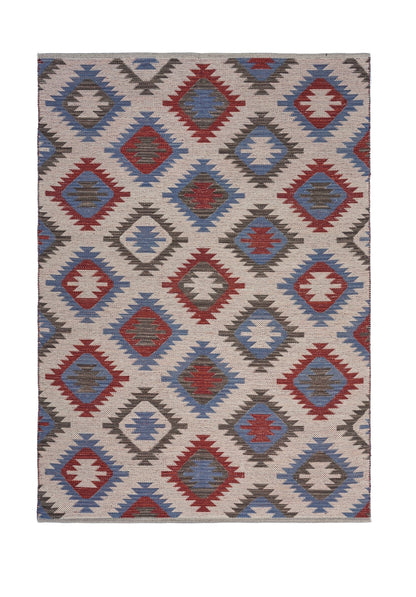 3’ x 5’ Red and Blue Geometric Diamonds Area Rug