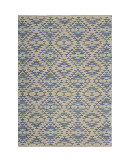 3’ x 5’ Blue Decorative Lattice Area Rug