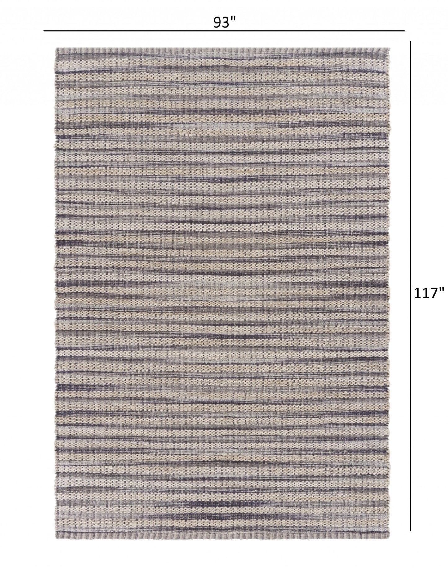 8’ x 10’ Brown and Gray Striped Area Rug