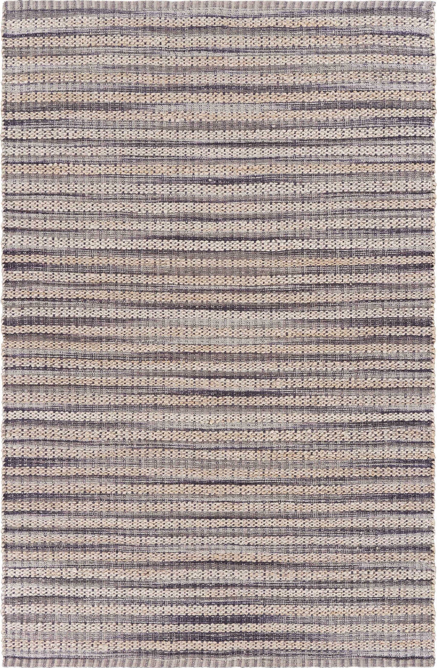 8’ x 10’ Brown and Gray Striped Area Rug