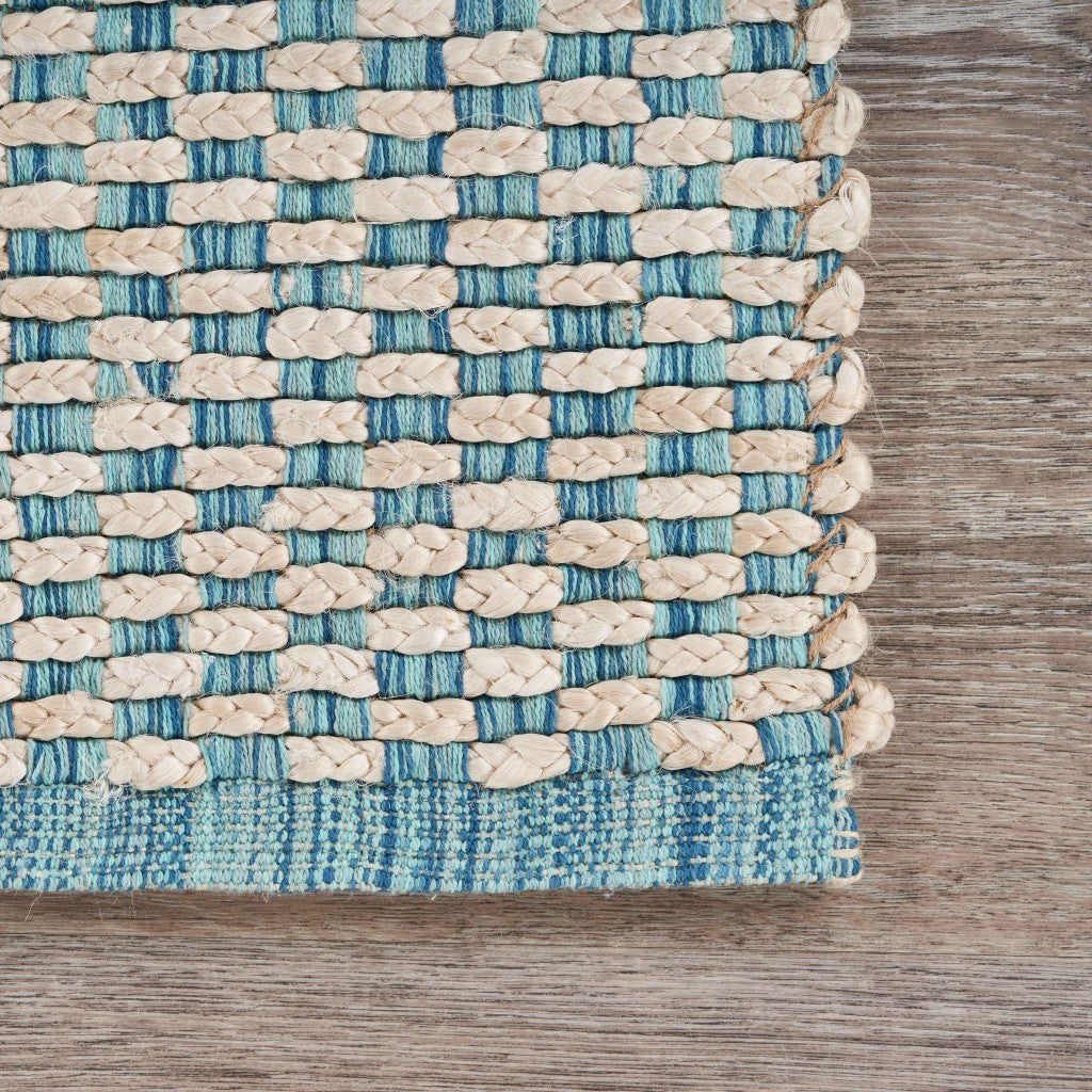 8’ x 10’ Blue and Beige Toned Area Rug