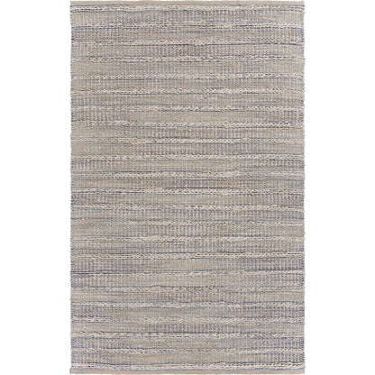 5’ x 8’ Blue and Cream Braided Jute Area Rug