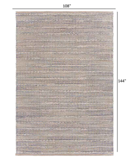 5’ x 8’ Blue and Cream Braided Jute Area Rug