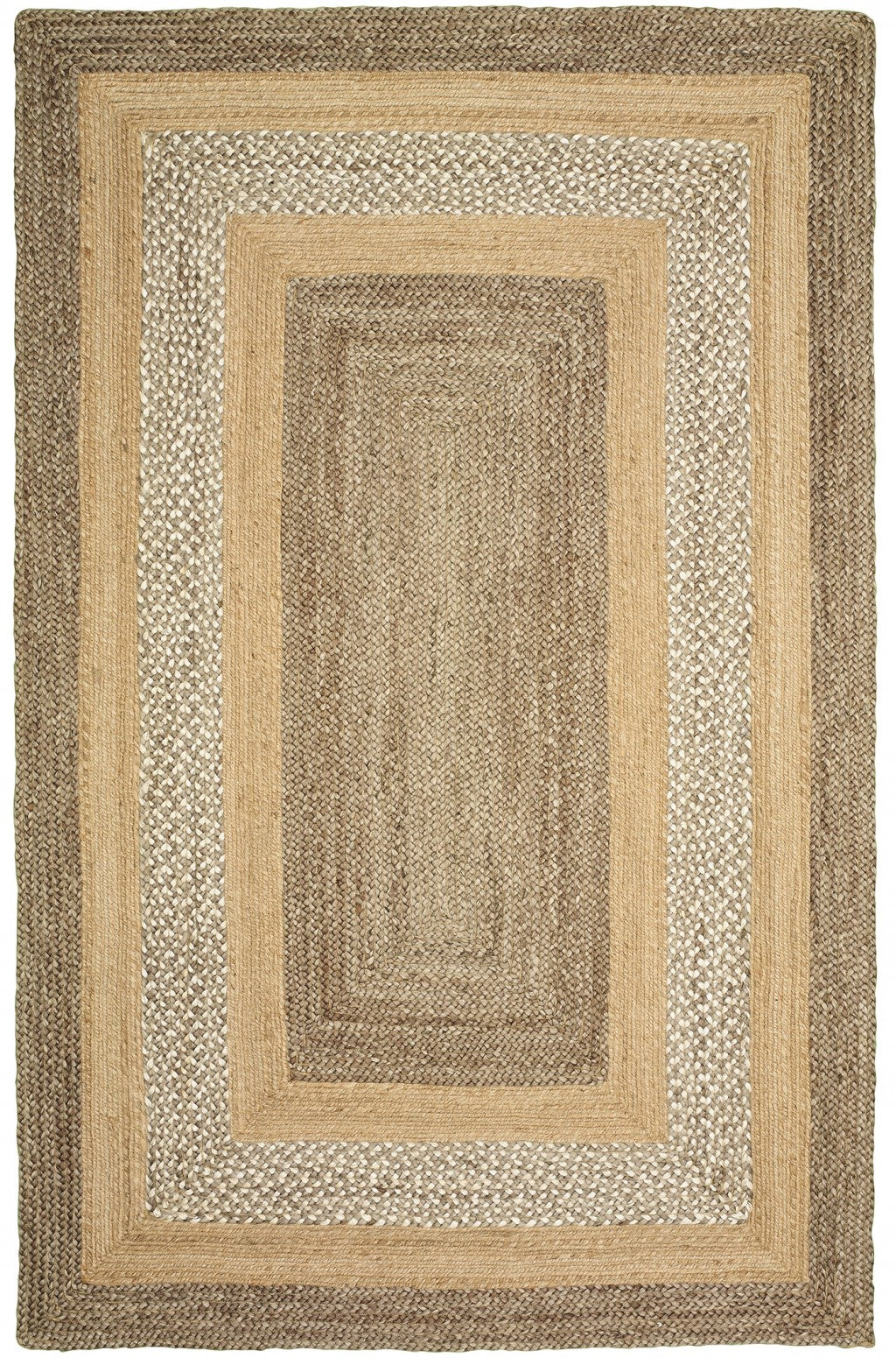 4’ x 6’ Tan and Beige Bordered Area Rug