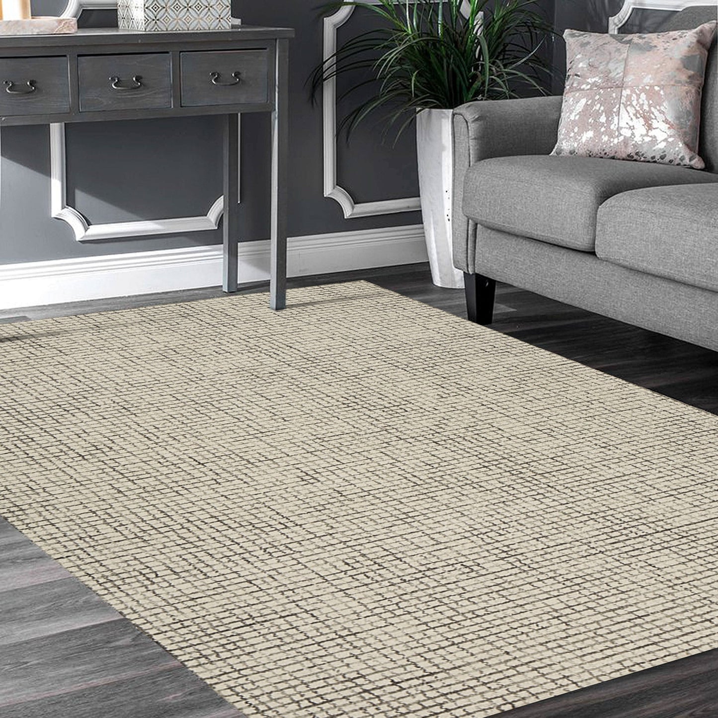 5' X 8' Tan Wool Hand Loomed Area Rug