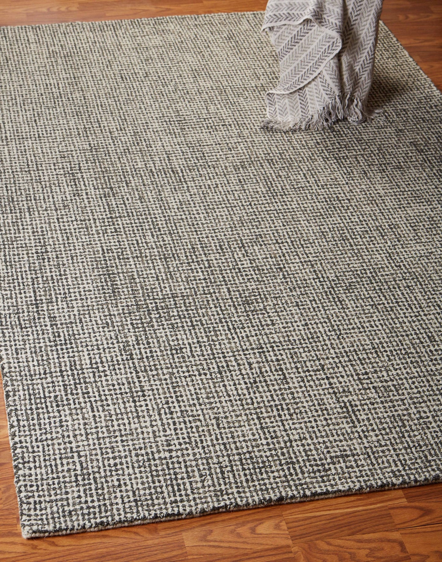 5' X 8' Gray Wool Dhurrie Handmade Area Rug