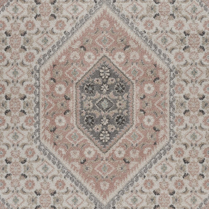 5’ x 7’ Gray and Blush Traditional Area Rug