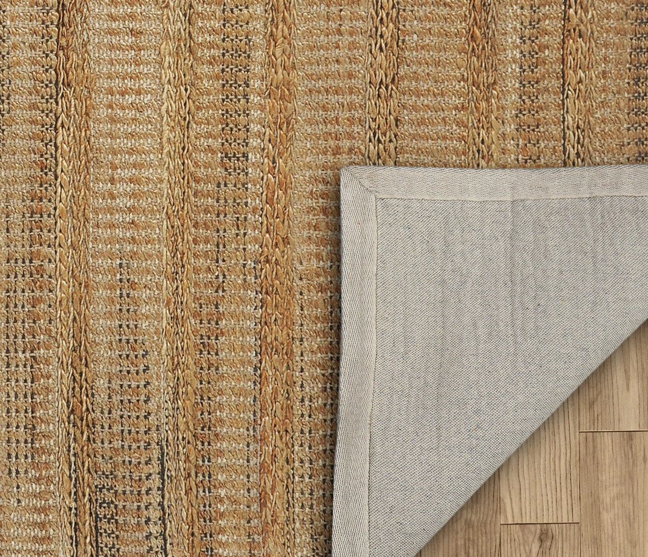 8’ x 10’ Tan and Gray Intricately Handwoven Area Rug