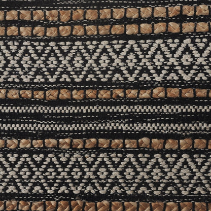 8’ x 10’ Black and Tan Decorative Striped Area Rug