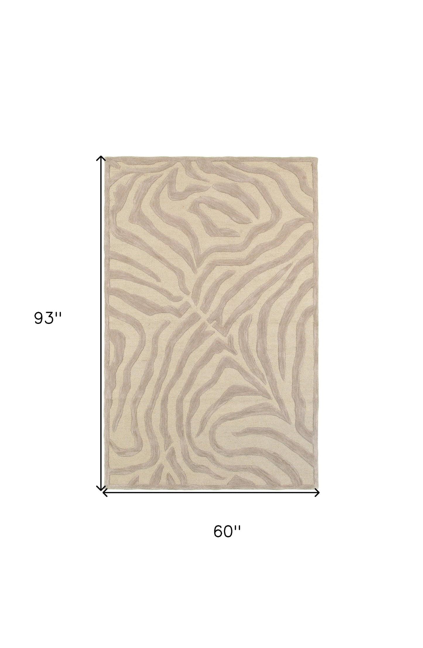 3’ Round Taupe Zebra Pattern Area Rug