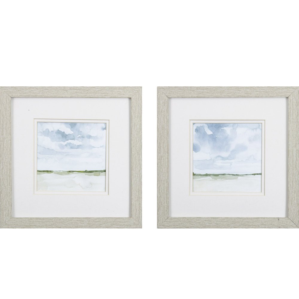 Set of Two Landscape Abstract Watercolor Wall Art — view 1