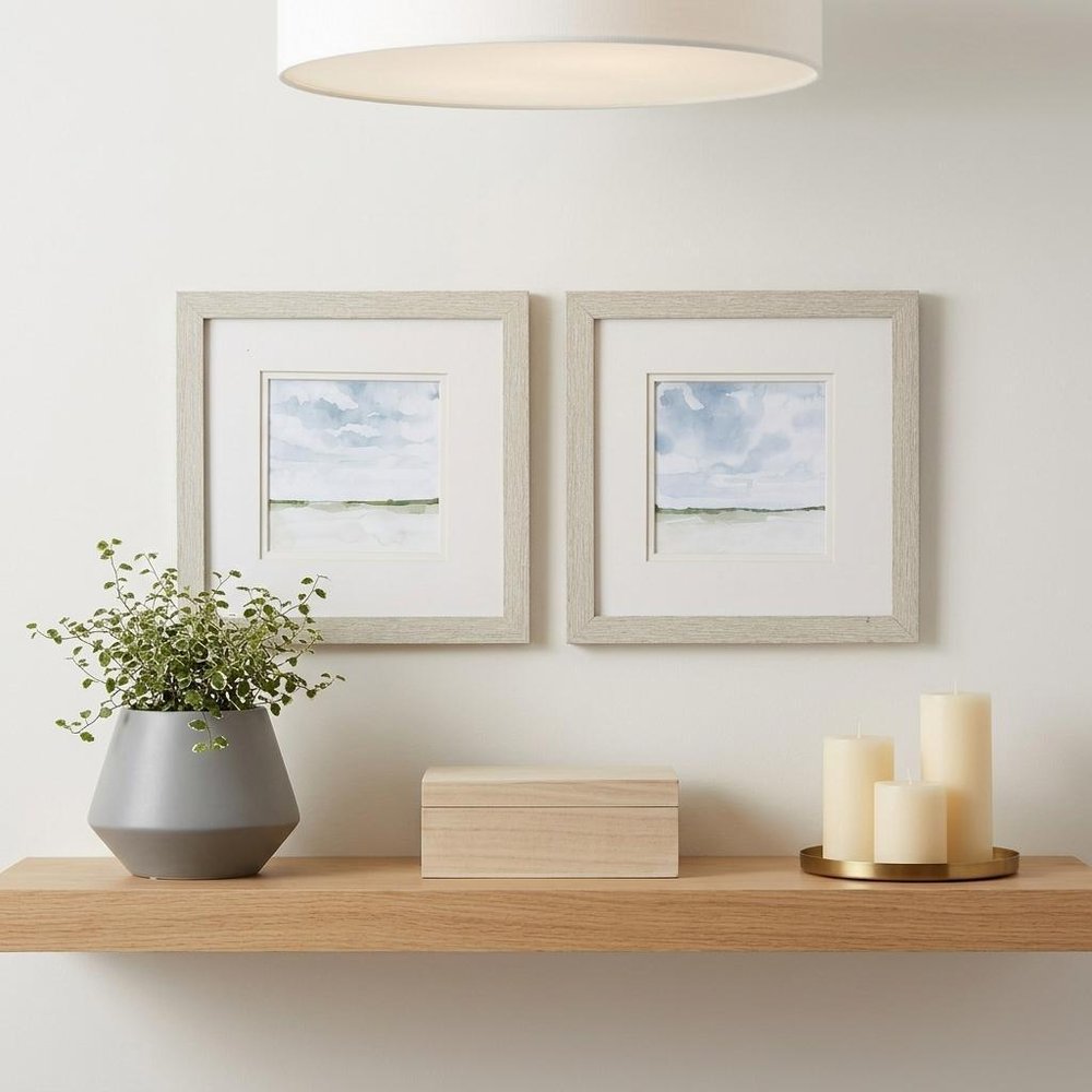 Set of Two Landscape Abstract Watercolor Wall Art — view 3