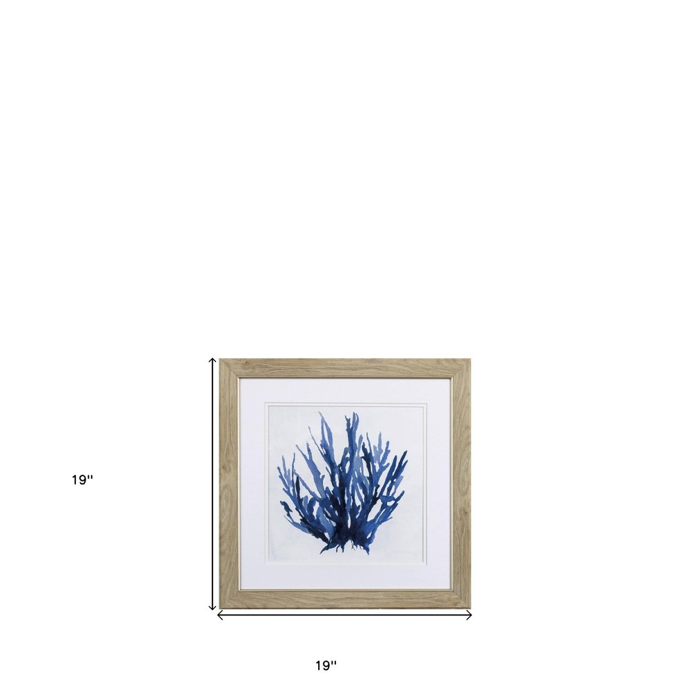Set of Two Navy Underwater Coral Watercolor Wall Art — view 2