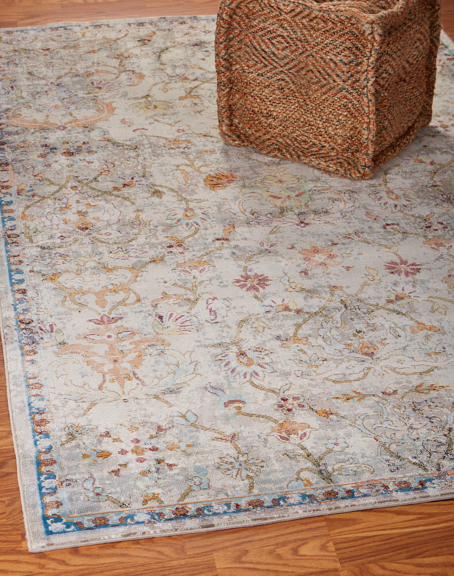 2’ x 9’ Beige Abstract Garden Runner Rug