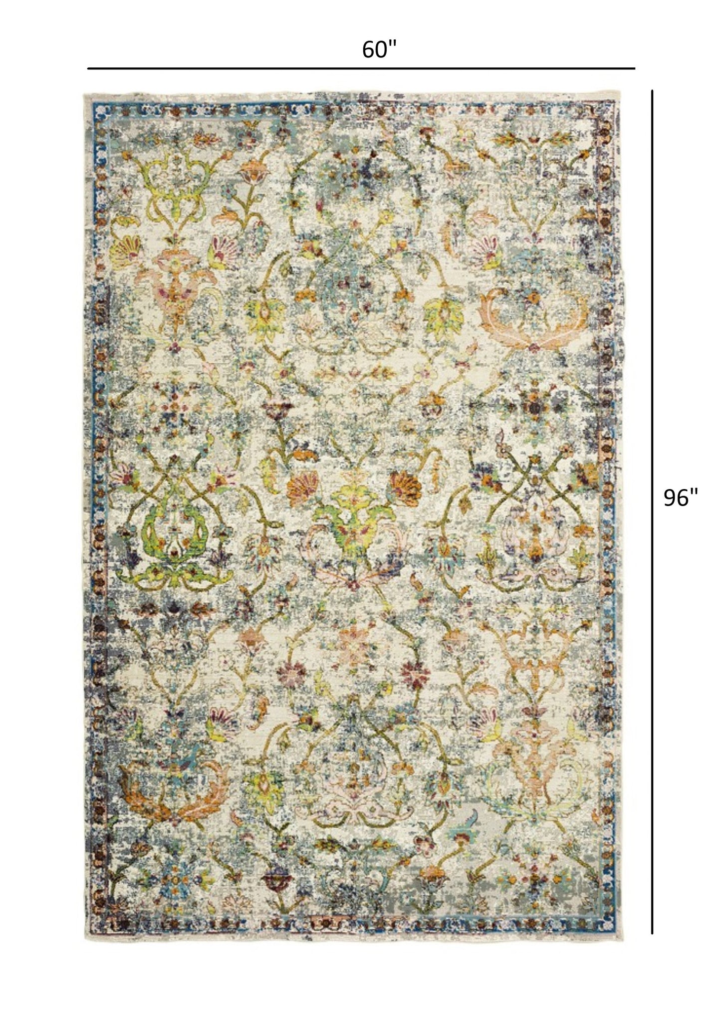 2’ x 9’ Beige Abstract Garden Runner Rug