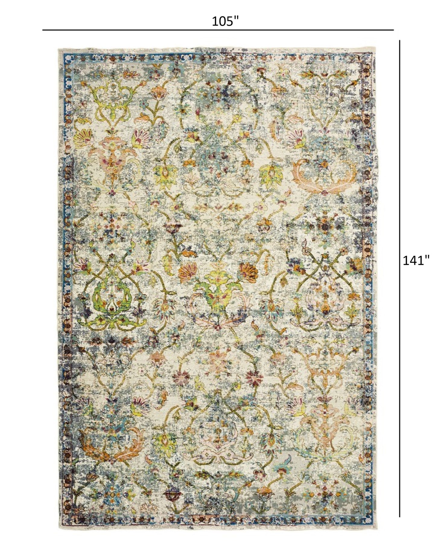 2’ x 9’ Beige Abstract Garden Runner Rug