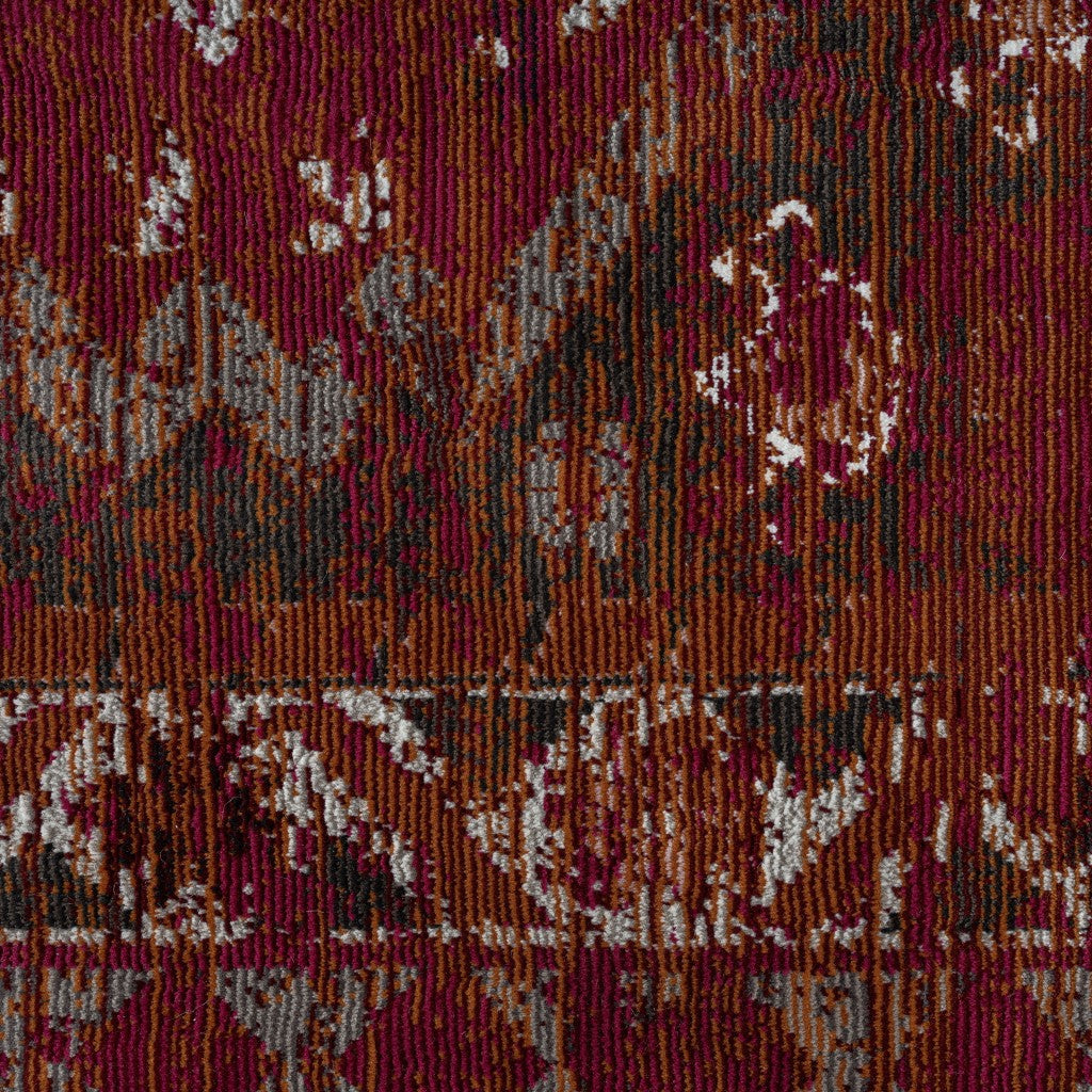 8’ x 10’ Deep Red Traditional Area Rug