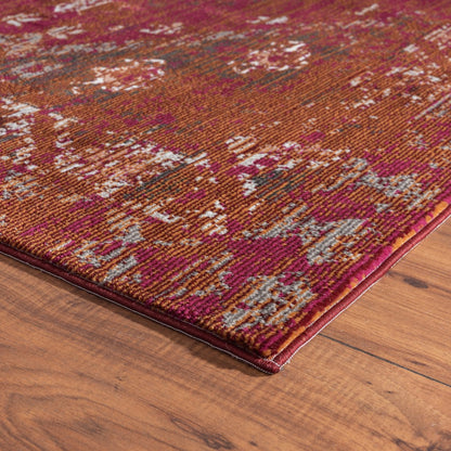 8’ x 10’ Deep Red Traditional Area Rug