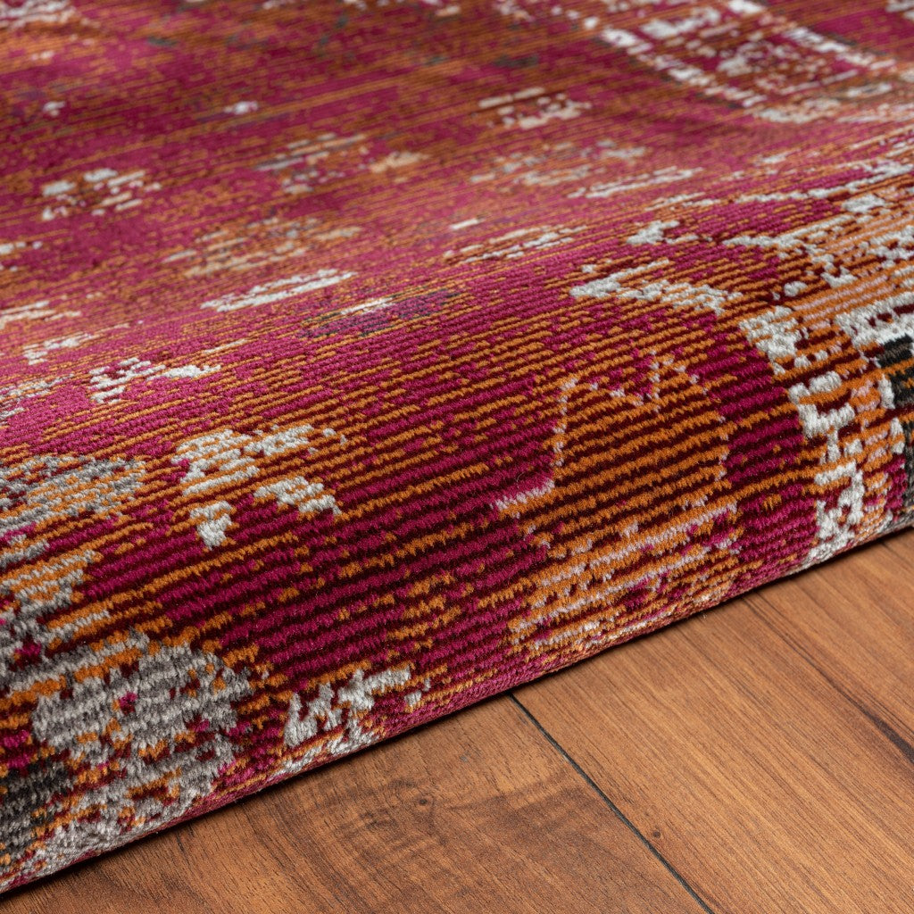 8’ x 10’ Deep Red Traditional Area Rug