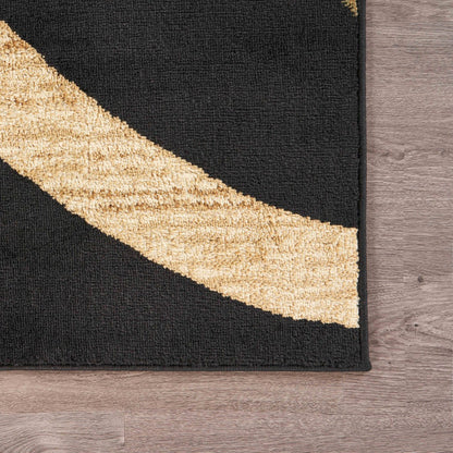 5’ x 7’ Black Abstract Geometric Area Rug