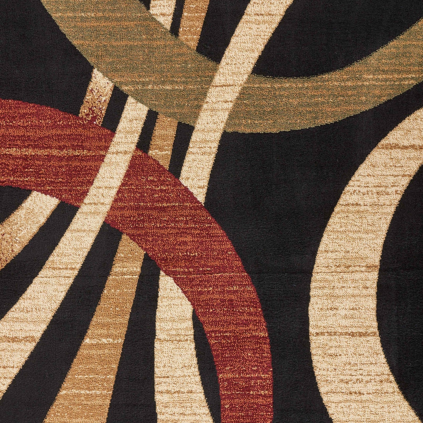 5’ x 7’ Black Abstract Geometric Area Rug